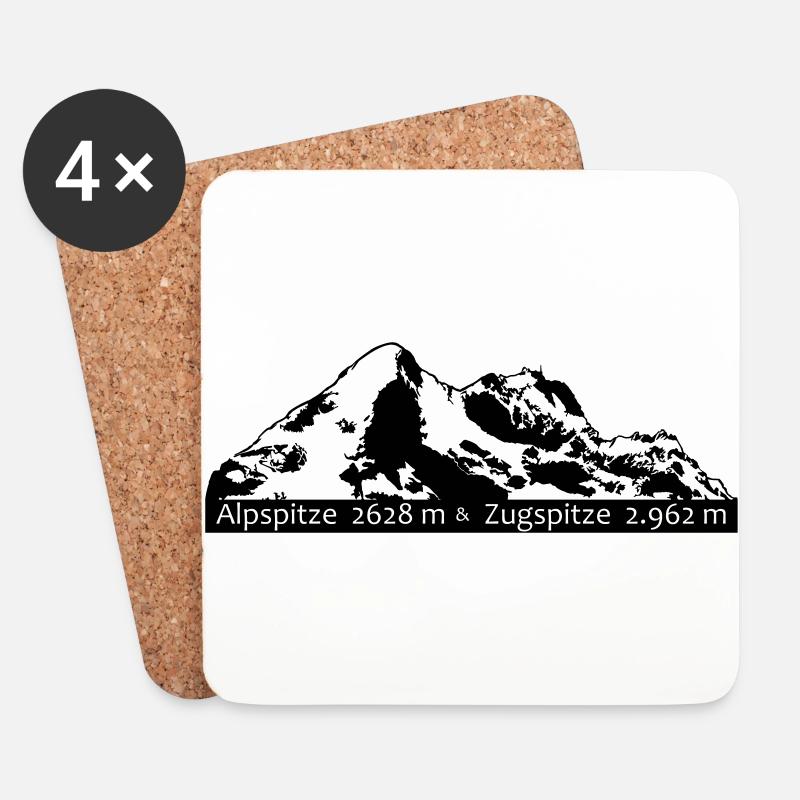 Alpspitze Zugspitze - Untersetzer (4er-Set) - Weiß
