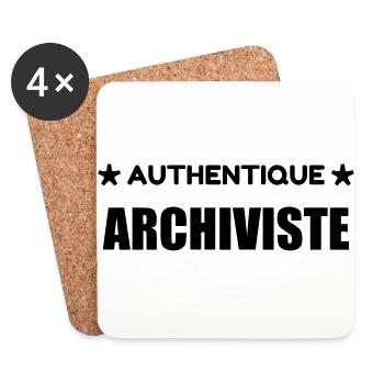 Archiviste / Archives / Travail / Métier / Job - Dessous de verre (lot de 4) - blanc - Devant
