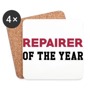 Repairer Repair Reparatur Réparateur Réparation - Coasters (set of 4) - white - Front