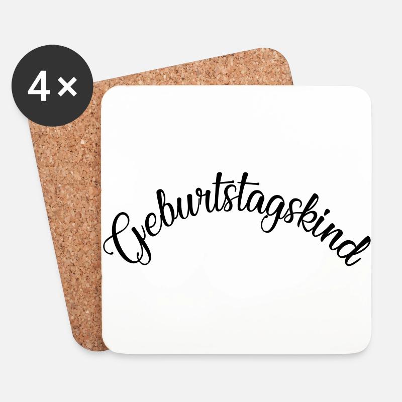 Geburtstagskind - Untersetzer (4er-Set) - Weiß