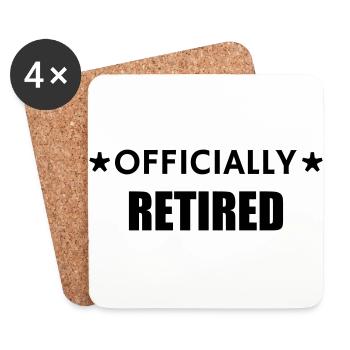 Retirement Retired Ruhestand Retraite Retraitée - Coasters (set of 4) - white - Front