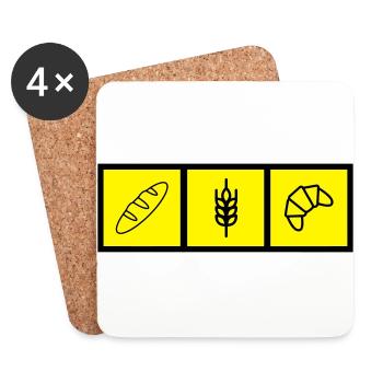 Baker Bakery Boulanger Bäcker Bäckerei Boulangerie - Coasters (set of 4) - white - Front