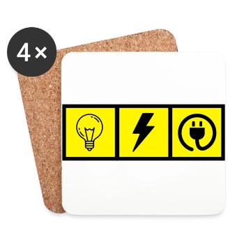 électricien / électricité / energie / bricolage - Dessous de verre (lot de 4) - blanc - Devant