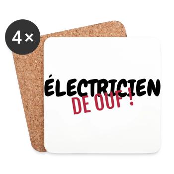 électricien / électricité / energie / bricolage - Dessous de verre (lot de 4) - blanc - Devant