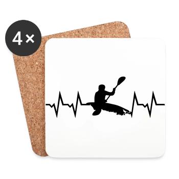 Kayak Heartbeat - Dessous de verre (lot de 4) - blanc - Devant