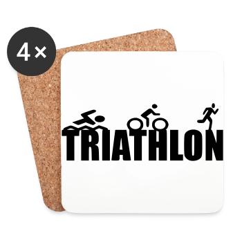 Équipe de compétition sportive de triathlon - Dessous de verre (lot de 4) - blanc - Devant