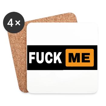 FUCK ME design - Untersetzer (4er-Set) - Weiß - Vorne