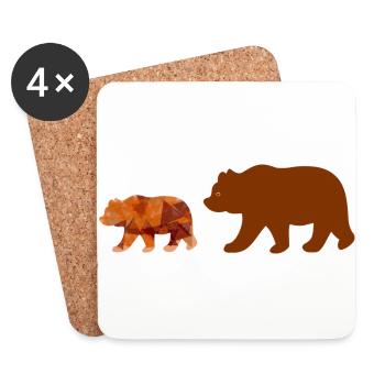 Bear walking - Coasters (set of 4) - white - Front