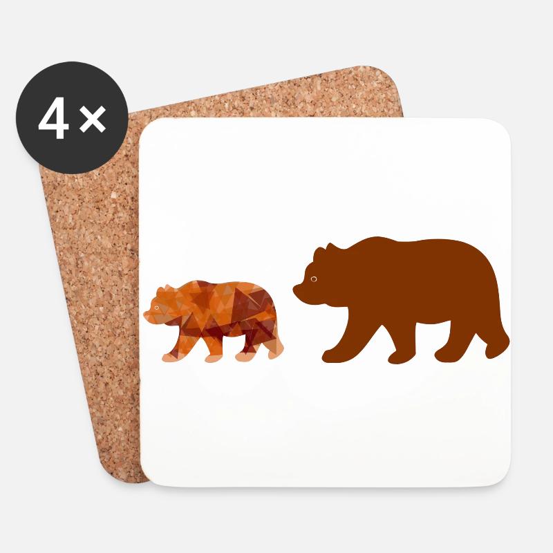 Bear walking - Coasters (set of 4) - white