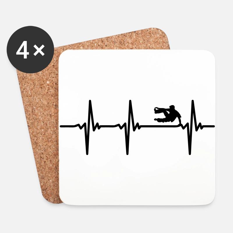 Herzschlag Parkour EKG - Untersetzer (4er-Set) - Weiß