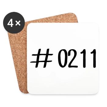 # 0211 Düsseldorf area code - Telephone - 0211 - Rhine - Coasters (set of 4) - white - Front