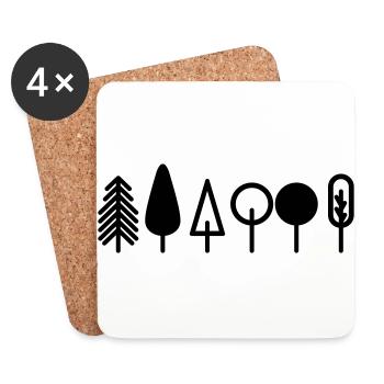Trees - Coasters (set of 4) - white - Front