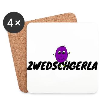 Zwedschgerla | Motiv für fränkische Zwerge - Untersetzer (4er-Set) - Weiß - Vorne