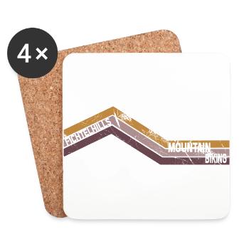 Retro grunge Fichtelhills Mountain Biking - Coasters (set of 4) - white - Front