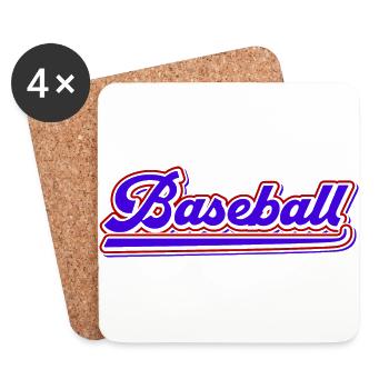Baseball - Dessous de verre (lot de 4) - blanc - Devant