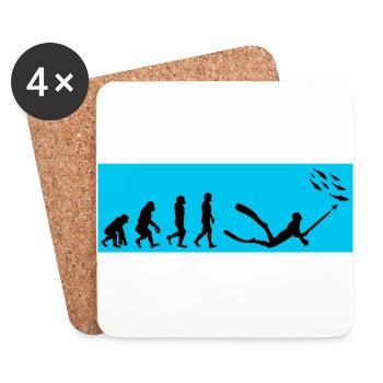 Speerfischen Speerfischen Speerfischer Fischen - Untersetzer (4er-Set) - Weiß - Vorne