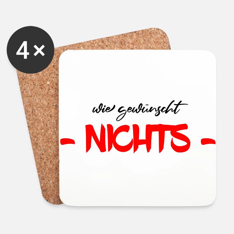 Wie Gewünscht Nichts - Untersetzer (4er-Set) - Weiß