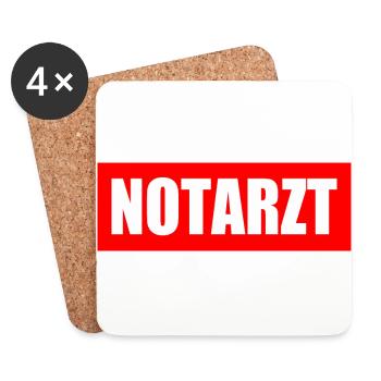 Notarzt - Untersetzer (4er-Set) - Weiß - Vorne