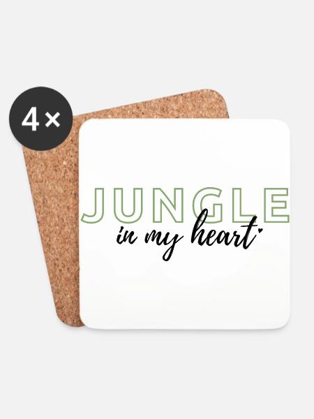 Jungle in my Heart - Untersetzer (4er-Set) - Weiß