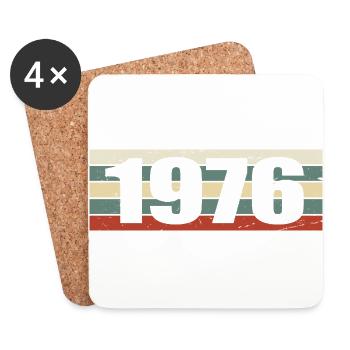 1976 Jahrgang 1976 Geschenk 1976 Geburtstag 1976 - Untersetzer (4er-Set) - Weiß - Vorne