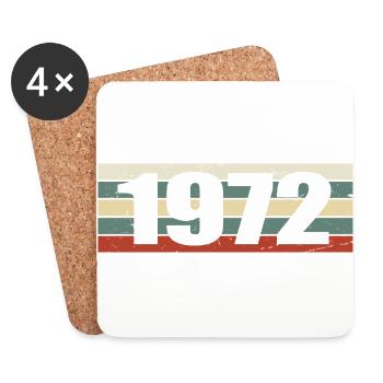 1972 Jahrgang 1972 Geschenk 1972 Geburtstag 1972 - Untersetzer (4er-Set) - Weiß - Vorne