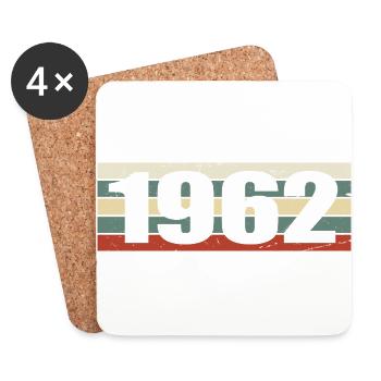 1962 Jahrgang 1962 Geschenk 1962 Geburtstag 1962 - Untersetzer (4er-Set) - Weiß - Vorne