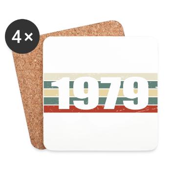 1979 Jahrgang 1979 Geschenk 1979 Geburtstag 1979 - Untersetzer (4er-Set) - Weiß - Vorne