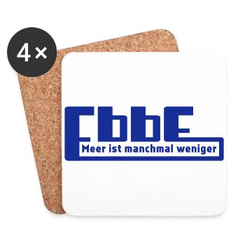 Ebbe - Meer ist manchmal weniger - Untersetzer (4er-Set) - Weiß - Vorne