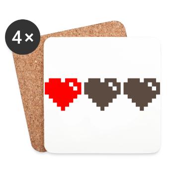 Retro Heart - Untersetzer (4er-Set) - Weiß - Vorne