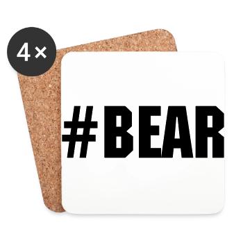 ours - Dessous de verre (lot de 4) - blanc - Devant