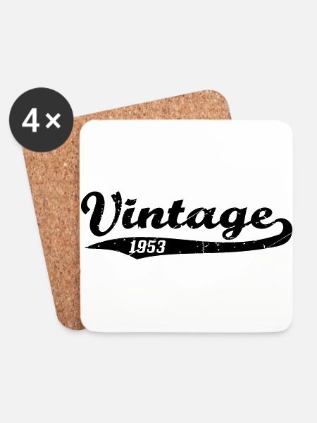 Vintage 1953 - Untersetzer (4er-Set) - Weiß