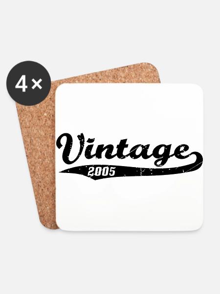 Vintage 2005 - Untersetzer (4er-Set) - Weiß
