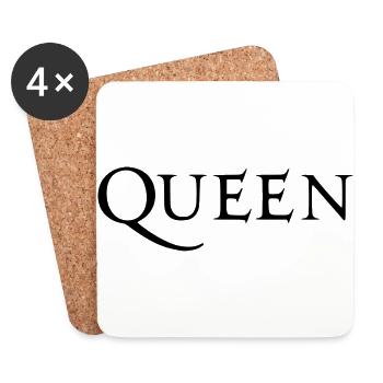Queen logo devant femme et homme - Dessous de verre (lot de 4) - blanc - Devant