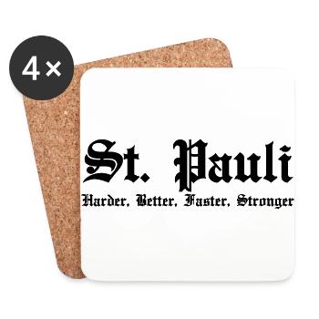 St. Pauli Harder Better Faster Strong Hamburg - Untersetzer (4er-Set) - Weiß - Vorne