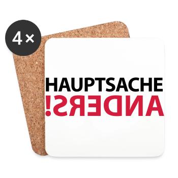 anders different exotische Meinung gegen den Strom - Untersetzer (4er-Set) - Weiß - Vorne