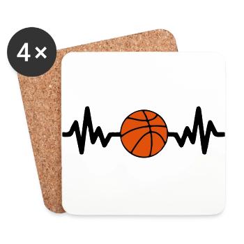 panier de basket-ball est la vie - Dessous de verre (lot de 4) - blanc - Devant