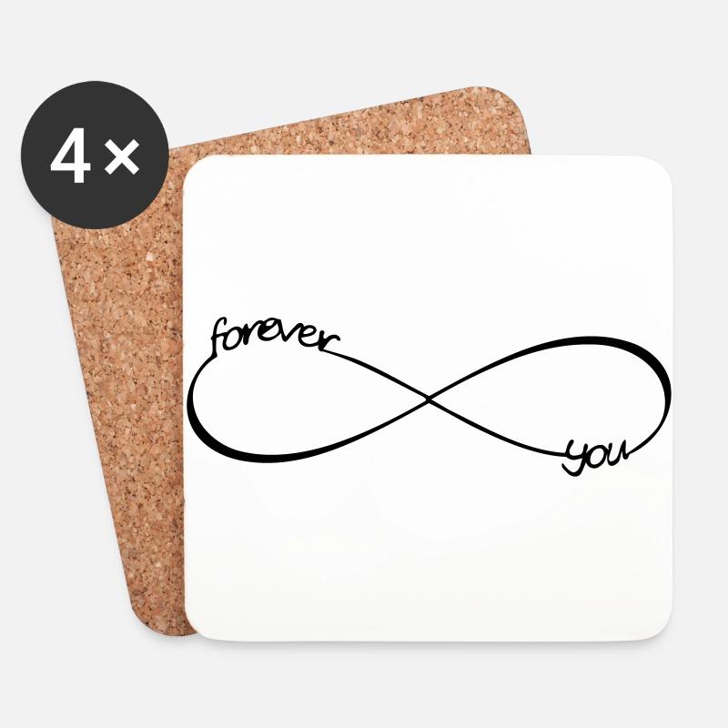 Forever you - Freundschaftssymbol Liebe Freund - Untersetzer (4er-Set) - Weiß