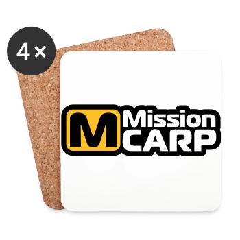Fishing, carp, fish, mission carp - Coasters (set of 4) - white - Front