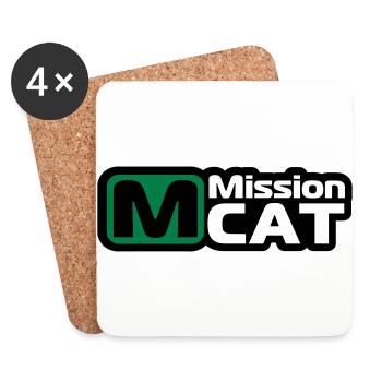 Waller, catfish, fishing, fish, mission cat - Coasters (set of 4) - white - Front