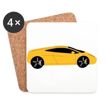 Car Car Sports Car Vehicle - Coasters (set of 4) - white - Front