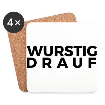 WURSTIG DRAUF - Untersetzer (4er-Set) - Weiß - Vorne
