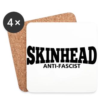 Skinhead - Antifascist - Untersetzer (4er-Set) - Weiß - Vorne