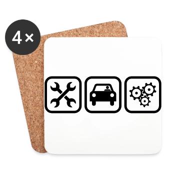 Motor Mechanic - Untersetzer (4er-Set) - Weiß - Vorne