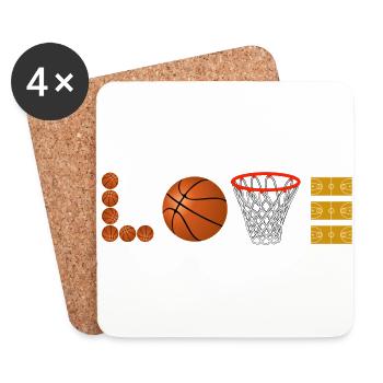 Love basketball sports slamdunk fan ball lovers - Coasters (set of 4) - white - Front