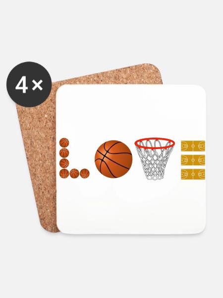 Love Basketball Sport Slamdunk Fan Ball Liebhaber - Untersetzer (4er-Set) - Weiß
