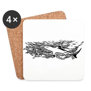 shark - Coasters (set of 4) - white - Front