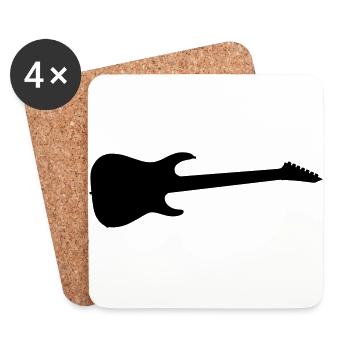 Gitarre Schwarz - Untersetzer (4er-Set) - Weiß - Vorne