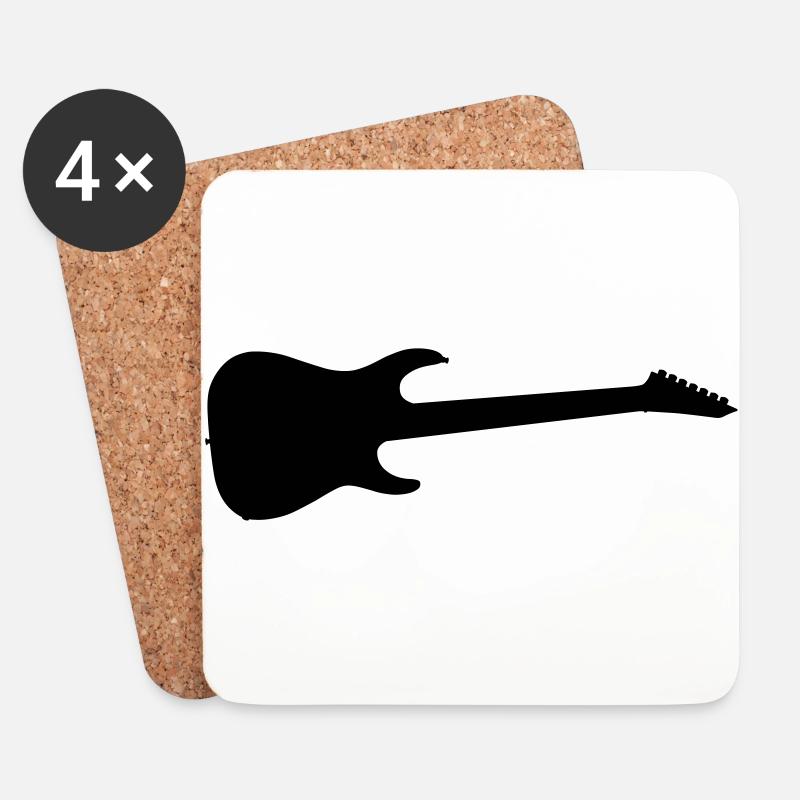 Guitar black - Coasters (set of 4) - white