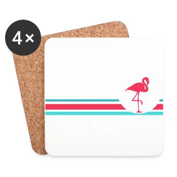 Flamingo - Dessous de verre (lot de 4) - blanc - Devant