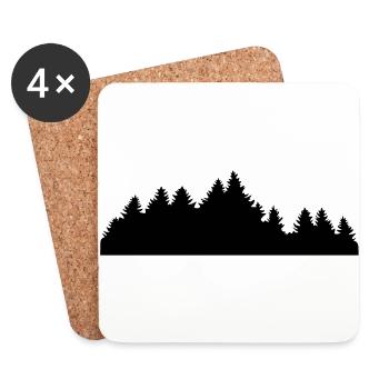 Bois, forêt, nature - Dessous de verre (lot de 4) - blanc - Devant